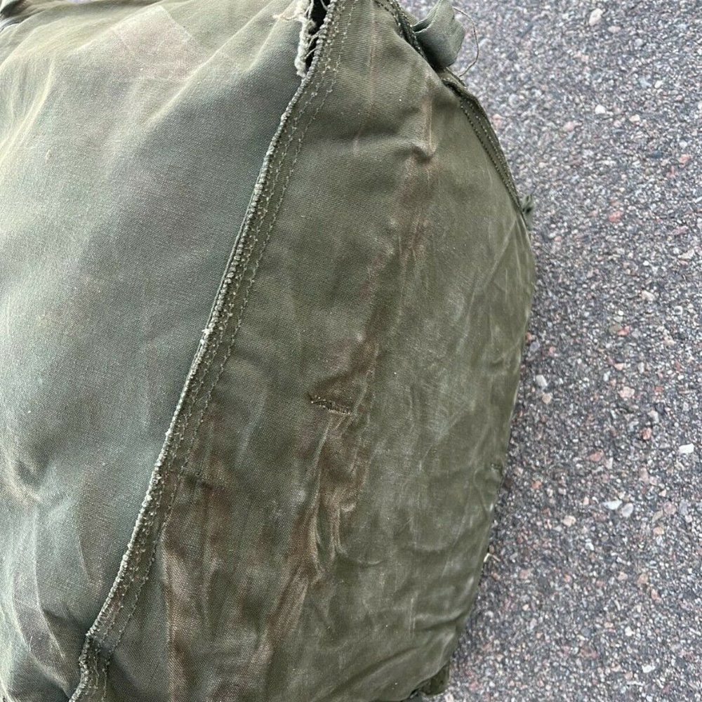 Vintage Military Army Cargo Parachute Pack Bag OD Heavy Cotton 81337/51D6553 - Picture 4 of 11